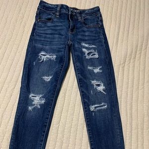Size 2 Xtra short AE distressed jeans